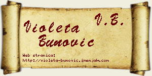 Violeta Bunović vizit kartica